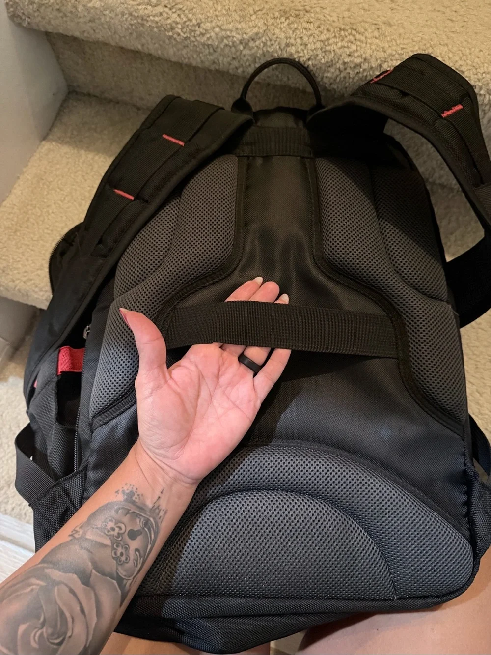 Samsonite unisex Tectonic Black and Red Travel Backpack - Durable Everyday Bag